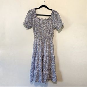 Scalloped Floral Dress